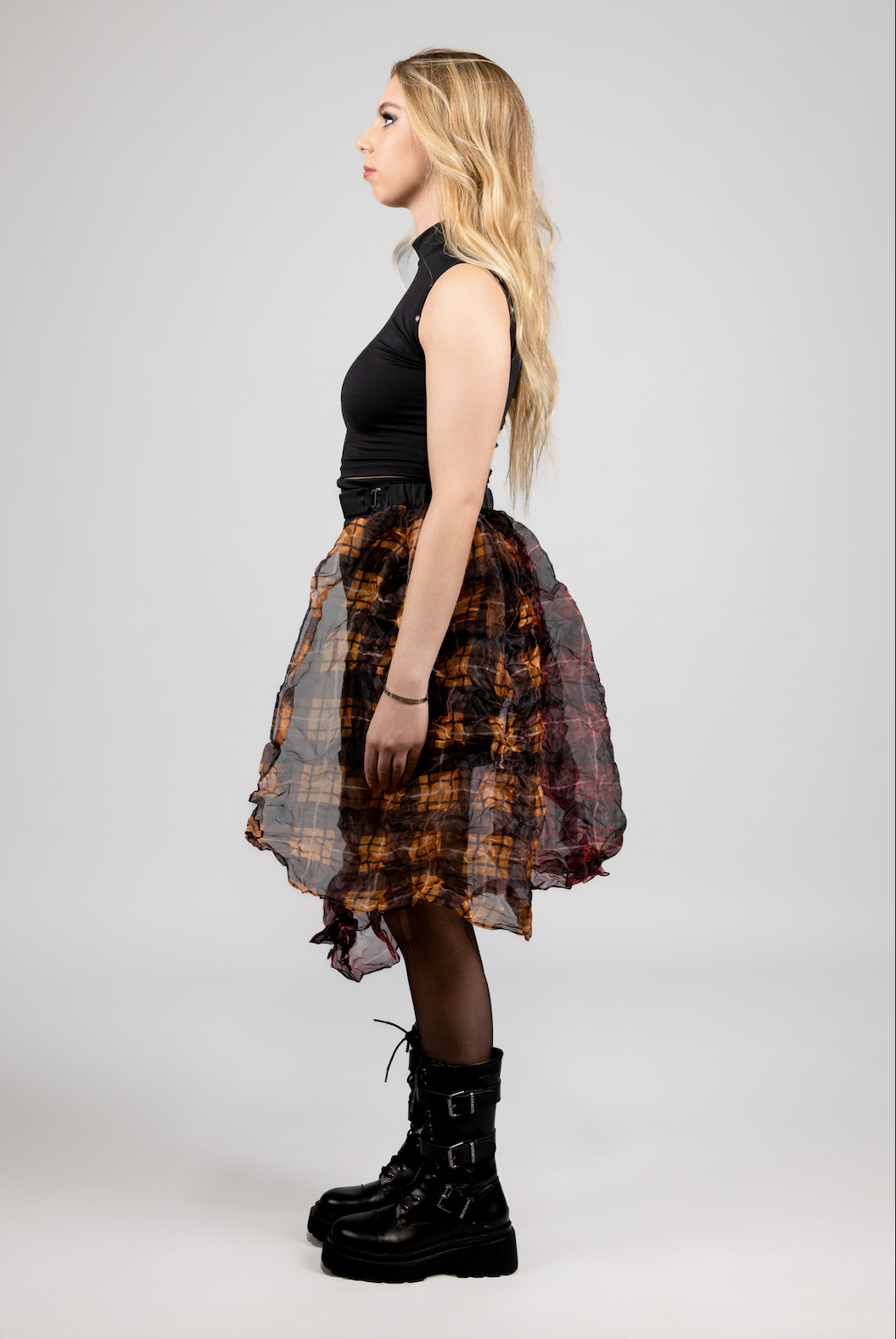 CONJUNTO FALDA & TOP NEGRO + CINTURON