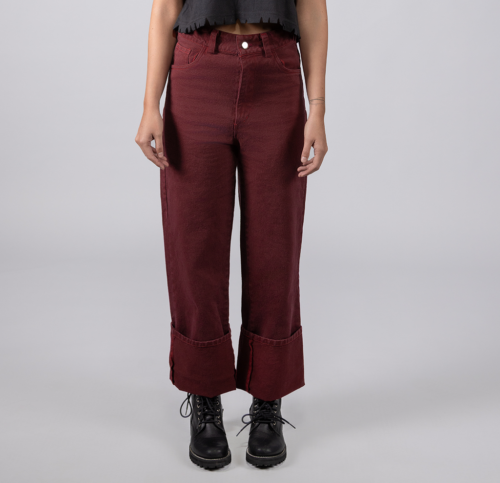 JEANS WIDE LEG ROJO