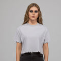 CROP TOP CORTE AMPLIO MANGA CON CORTES