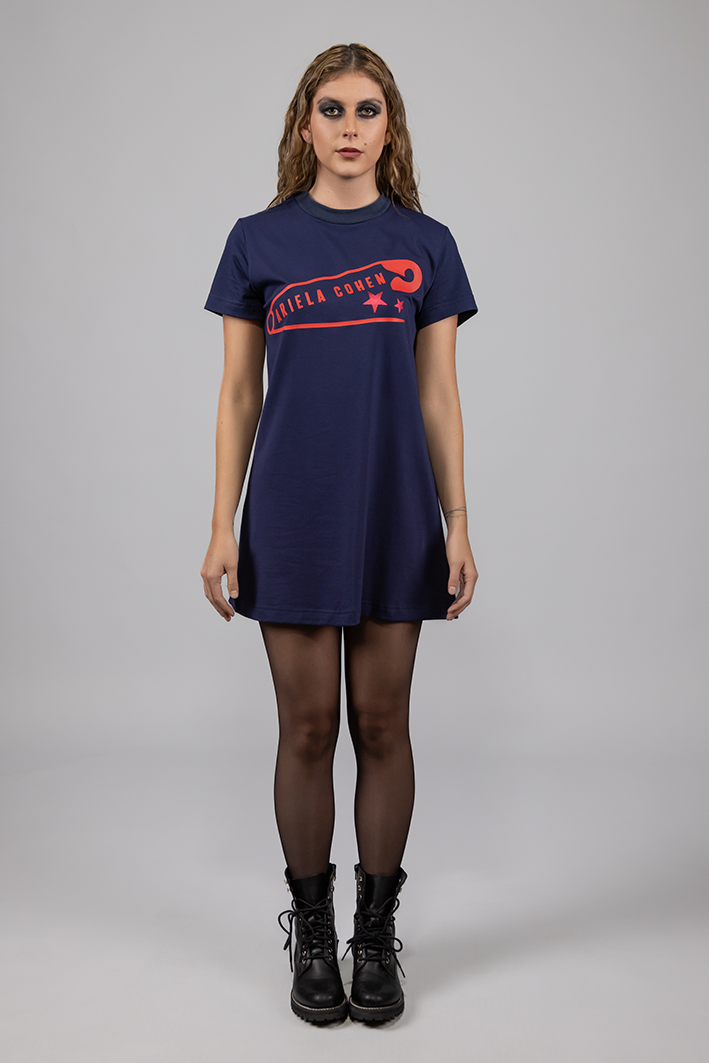Vestido T-Shirt oversize navy