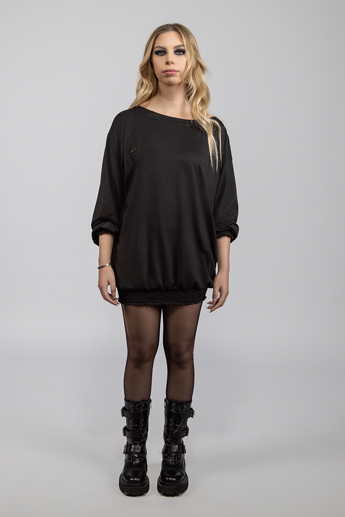 SWEATER LARGO OVERSIZE NEGRO
