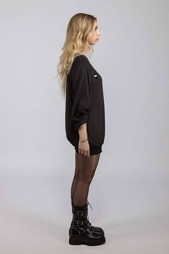 SWEATER LARGO OVERSIZE NEGRO