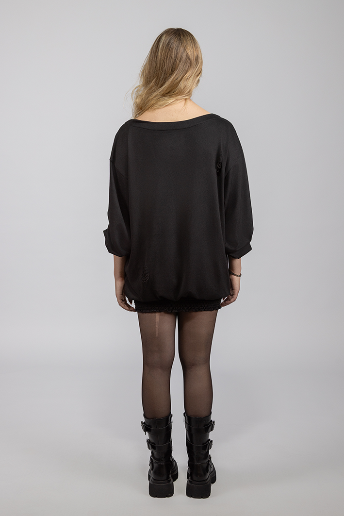 SWEATER LARGO OVERSIZE NEGRO