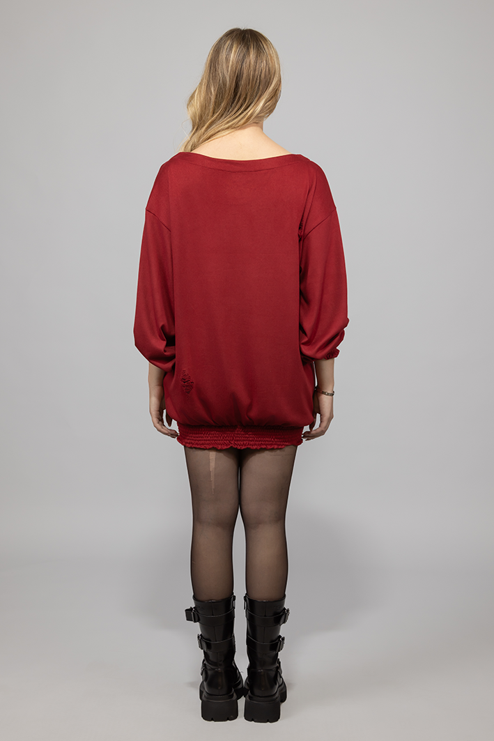 SWEATER LARGO OVERSIZE ROJO