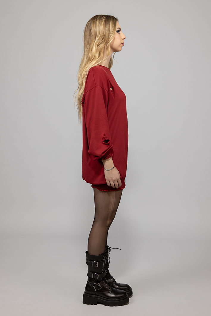 SWEATER LARGO OVERSIZE ROJO