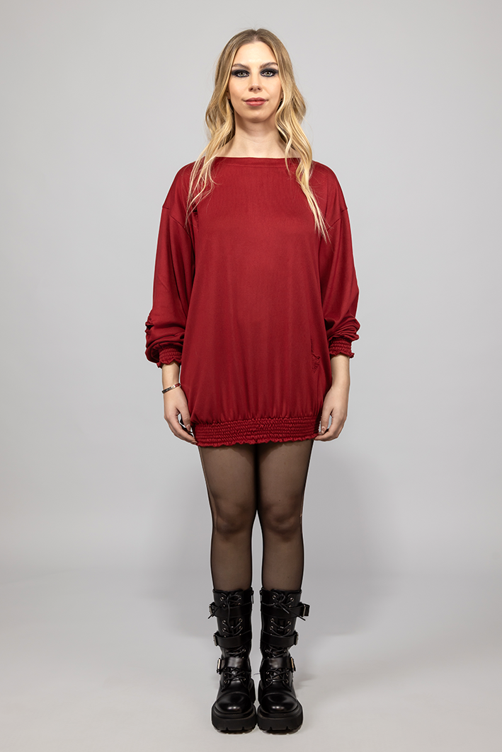 SWEATER LARGO OVERSIZE ROJO